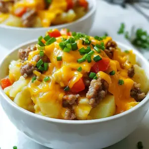 - 2 cups diced potatoes (fresh or frozen) - 1 cup breakfast sausage (or plant-based option) - 6 large eggs - 1 cup milk (or almond milk for a dairy-free option) - 1 cup shredded cheddar cheese The heart of this dish lies in its main ingredients. Diced potatoes form a sturdy base. You can use fresh potatoes or frozen ones. Either option works great! The breakfast sausage adds tons of flavor. If you prefer, plant-based sausage can fit right in. Eggs and milk bring creaminess and richness to the meal. Choose almond milk if you want a dairy-free choice. Finally, shredded cheddar cheese gives that delicious cheesy finish. - 1/2 cup bell pepper, diced (any color you prefer) - 1/2 cup onion, diced - 1 teaspoon garlic powder - 1 teaspoon paprika - Salt and pepper to taste - Fresh chives, chopped (for garnish) To elevate your breakfast, add diced bell peppers and onions. They add color and crunch. Garlic powder and paprika give warm flavors. Adjust salt and pepper to fit your taste. Lastly, sprinkle fresh chives on top for a pop of green. They brighten the dish and add a fresh kick. {{ingredient_image_2}} First, grab your slow cooker. Start with 2 cups of diced potatoes. You can use fresh or frozen potatoes. Layer these diced potatoes evenly at the bottom of the cooker. This creates a solid base for your meal. Next, take 1 cup of crumbled breakfast sausage. Spread it over the potatoes. Make sure to distribute it well. This helps infuse flavor into every bite. Now, let’s make the egg mixture. In a medium bowl, add 6 large eggs. Pour in 1 cup of milk or almond milk for a dairy-free choice. Next, add 1 teaspoon of garlic powder and 1 teaspoon of paprika. Don’t forget to sprinkle in some salt and pepper to taste. Whisk everything together until it’s smooth and well-combined. This mixture will bring richness to your breakfast. Carefully pour this egg mixture over the potatoes and sausage in the slow cooker. Ensure every ingredient is coated. For the final layers, chop up 1/2 cup of bell pepper and 1/2 cup of onion. Layer these on top of the egg mixture. Gently press them into the mixture. This helps them cook evenly. Now, cover the slow cooker lid tightly. Set it to low heat for 6 to 8 hours, or high heat for 3 to 4 hours. Cook until the eggs are fully set and the potatoes are tender. When you have about 15 minutes left, sprinkle 1 cup of shredded cheddar cheese over the top. Cover again to let the cheese melt. After cooking, turn off the slow cooker and let the dish sit for a few minutes. Then, scoop out generous portions and serve hot, garnished with fresh chives. - Choosing the right heat setting: For this recipe, I recommend using low heat. This allows the flavors to blend well. It also ensures the potatoes and eggs cook evenly. If you need it faster, high heat works too. Just remember to check the dish often. - Cooking duration for optimal results: Cook on low for 6-8 hours or high for 3-4 hours. The eggs should be set, and the potatoes tender. If you’re unsure, a toothpick can help. Insert it in the center; it should come out clean. - Suggestions for additional spices: You can add a dash of cumin or chili powder for a kick. A pinch of oregano also brings warmth. Experiment to find your favorite mix! - Variations for meat and cheese options: Feel free to swap breakfast sausage for turkey or veggie sausage. For cheese, try pepper jack for heat or feta for a tangy twist. This recipe is flexible to your taste! - Presentation ideas for serving: Serve in individual bowls for a cozy touch. Top each bowl with fresh chives for color. You can also add a dollop of sour cream for creaminess. - Accompaniments for the breakfast dish: Pair with fresh fruit for a sweet balance. You might also offer salsa or hot sauce on the side for those who like heat. Enjoy your hearty meal! Pro Tips Use Fresh Ingredients: Fresh potatoes, bell peppers, and onions will enhance the flavor and texture of your dish. Opt for seasonal vegetables when possible. Customize Your Sausage: Experiment with different types of sausage, such as spicy or herb-infused varieties, to add a unique twist to your breakfast delight. Make It Ahead: Prepare the ingredients the night before and store them in the fridge. Simply assemble and set the slow cooker in the morning for a hassle-free breakfast. Garnish for Flavor: Fresh chives not only add a pop of color but also bring a mild onion flavor that complements the hearty dish. Consider adding avocado or diced tomatoes for extra freshness. {{image_4}} You can easily swap out some ingredients for different flavors. For a hearty twist, try using plant-based sausage instead of regular sausage. This option makes the dish suitable for everyone. If you want a dairy-free meal, almond milk works great here. You can also use dairy-free cheese. It melts nicely and gives a tasty finish. Adding other vegetables can elevate your breakfast. Zucchini, spinach, or mushrooms blend well with the main ingredients. They add color and flavor. If you like spice, try adding chili powder or cayenne pepper. This will give your dish a nice kick. You can also play with herbs like basil or oregano for extra zest. You can easily turn this breakfast into a brunch dish. Serve it in small portions with fresh fruit or a light salad. For a full meal, pair it with toast or English muffins. This makes it an all-in-one breakfast or lunch. You can even offer salsa or hot sauce on the side for those who like it spicy! Store any leftovers in the fridge right away. Use airtight containers for the best results. This keeps your meal fresh and tasty. Avoid leaving it out at room temperature for more than two hours. Label your containers with the date to track freshness. To reheat, the microwave works well. Place a portion on a microwave-safe plate. Cover it with a damp paper towel to keep it moist. Heat on medium power in one-minute bursts. Alternatively, use the oven for even heating. Preheat it to 350°F (175°C). Place your portion in an oven-safe dish, cover it, and heat for about 15-20 minutes. If you want to freeze portions, let them cool first. Use freezer-safe containers or bags. Make sure to remove as much air as possible. This helps prevent freezer burn. When ready to eat, thaw overnight in the fridge. Reheat it in the microwave or oven as mentioned above. Enjoy your meal anytime with these simple steps! Yes, you can use frozen potatoes. They save time and effort. Frozen potatoes cook well in the slow cooker. If you use them, there is no need to thaw. Just add them directly to the pot. They will blend nicely with the other ingredients. However, fresh potatoes provide a firmer texture. If you prefer a bit of crunch, go for fresh. Both options work, so choose what you like best! To make more servings, simply double the ingredients. This recipe works well for groups. You can also scale it down for fewer people. If you want to serve just two, cut the recipe in half. Remember to adjust the cooking time slightly. For larger quantities, check doneness before serving. Cooking times may vary with more food in the pot. Always ensure eggs are fully set for safety. Pair this hearty breakfast with fresh fruit. Sliced strawberries or mixed berries add color. You can also serve toast or warm muffins. They complement the meal well. For a savory twist, consider crispy bacon or sausage links. A side of yogurt can offer a creamy contrast. For drinks, coffee or fresh juice makes a great finish. Enjoy customizing your breakfast spread! This blog post covered a delicious slow cooker breakfast dish. We discussed key ingredients, flavor enhancers, and step-by-step instructions. You learned tips to perfect your cooking and variations to suit your taste. I shared storage methods for leftovers and answered common questions. Enjoy making this easy breakfast! It’s perfect for any meal. With these ideas, you can try new flavors and impress your family and friends. Happy cooking!