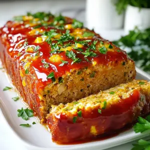 To make Garlic Parmesan Chicken Meatloaf, you'll need the following simple ingredients: - 1 lb (450g) ground chicken - 1 cup seasoned breadcrumbs - 1/2 cup grated Parmesan cheese - 1/4 cup fresh parsley, finely chopped - 4 cloves garlic, minced - 1/2 cup onion, finely chopped - 1 large egg, beaten - 1/4 cup milk - 1 teaspoon Italian seasoning blend - 1/2 teaspoon kosher salt - 1/4 teaspoon freshly ground black pepper - 1/4 cup ketchup (for topping) - 2 tablespoons olive oil (for saut&eacute;ing) These ingredients work together to create a tasty meatloaf that's moist and full of flavor. The ground chicken keeps it light, while the seasoned breadcrumbs add texture. Grated Parmesan cheese gives it a rich taste, and fresh parsley brightens it up. Garlic and onion bring depth to the dish, making each bite exciting. The egg binds everything together, while milk ensures it stays moist. Italian seasoning, salt, and pepper enhance the flavors, creating a balanced profile. Finally, the ketchup on top adds a sweet and tangy glaze that makes the meatloaf visually appealing. This mix of ingredients results in a dish that's perfect for any dinner table. {{ingredient_image_2}} Set your oven to 350&deg;F (175&deg;C). This temperature cooks the meatloaf evenly. Grease a standard loaf pan lightly. You can use cooking spray or a bit of olive oil to prevent sticking. Heat 2 tablespoons of olive oil in a medium skillet over medium heat. Add in the finely chopped onions and minced garlic. Cook them for about 4-5 minutes. You want the onions to be soft and translucent. Once done, take the skillet off the heat and let it cool for a few minutes. In a big mixing bowl, combine the ground chicken, seasoned breadcrumbs, grated Parmesan cheese, and chopped parsley. Then add in the saut&eacute;ed onions and garlic. Now, pour in the beaten egg, milk, Italian seasoning, salt, and black pepper. Mix it all together well. When mixing, use your hands or a spoon. Gently combine the ingredients until just blended. Avoid over-mixing, as this can make the meatloaf tough and dense. Transfer the mixture into the greased loaf pan. Shape it into a classic loaf form. Spread the ketchup evenly over the top for a tasty glaze that adds flavor. Place the meatloaf in the oven. Bake for 45-50 minutes. Check for doneness when the meatloaf reaches an internal temperature of 165&deg;F (75&deg;C). It should be cooked through and firm. Once out of the oven, let the meatloaf rest for 10 minutes. This step is key! Resting helps the juices redistribute. After resting, slice the meatloaf for serving. Enjoy it with your favorite sides! To make the best Garlic Parmesan Chicken Meatloaf, avoid density. Start by mixing the ingredients gently. Over-mixing can make the meatloaf tough. Use your hands or a spoon to combine everything until just mixed. This keeps the meatloaf light and fluffy. To keep it moist, add milk and an egg. They add moisture and help bind the meatloaf. Cooking the onion and garlic in olive oil also adds flavor and keeps it juicy. Let the meatloaf rest after baking. This helps the juices settle, making it more tender. For a beautiful dish, slice the meatloaf and arrange it on a serving platter. Garnish it with freshly chopped parsley and a sprinkle of Parmesan cheese. This adds color and visual appeal. Pair your meatloaf with sides like roasted vegetables or a fresh garden salad. Bright colors on the plate make the meal more inviting. You can also serve it with mashed potatoes for a classic touch. The best type of loaf pan for this recipe is a standard metal pan. It heats evenly and helps the meatloaf cook well. If you want a crispier outer layer, use a glass or ceramic pan. Helpful kitchen tools include a large mixing bowl and a medium skillet. A good knife helps with slicing the meatloaf. A meat thermometer is also handy to check for doneness. Aim for an internal temperature of 165&deg;F (75&deg;C) for safe eating. Pro Tips Use Fresh Herbs: Fresh parsley adds a vibrant flavor to the meatloaf. Feel free to experiment with other herbs like basil or thyme for a unique twist. Don&rsquo;t Overmix: Mixing the ingredients too much can lead to a dense texture. Gently combine until just mixed for a light and moist meatloaf. Check Temperature: Using a meat thermometer ensures your meatloaf is cooked perfectly. Aim for an internal temperature of 165&deg;F (75&deg;C). Let It Rest: Allowing the meatloaf to rest for 10 minutes before slicing helps retain its juices, ensuring every bite is tender and flavorful. {{image_4}} You can switch up the ground chicken with other proteins. Ground turkey works well too. If you prefer beef, use lean ground beef for a richer flavor. For a vegetarian option, try using lentils or chickpeas. If you need a gluten-free version, use gluten-free breadcrumbs. You can also make your own breadcrumbs from gluten-free bread. This way, you still get that crunchy texture without the gluten. Want to boost the flavor? Add spices like paprika or cayenne for heat. Fresh herbs like basil or thyme can also brighten the dish. You might even try some crushed red pepper for a little kick. For toppings, instead of ketchup, consider barbecue sauce or a spicy sriracha glaze. You can also sprinkle more cheese on top for extra richness. You can make this meatloaf in a slow cooker. Just shape the mixture and place it in the cooker. Cook on low for about 6 hours. This method keeps the meatloaf super moist. If you have an air fryer, you can use it too. Set the temperature to 350&deg;F (175&deg;C) and cook for 25-30 minutes. The air fryer gives a nice crust while keeping the inside juicy. After cooking the Garlic Parmesan Chicken Meatloaf, let it cool down. This step helps keep it fresh. Store the meatloaf in an airtight container. You can also wrap it tightly with plastic wrap. It will last in the fridge for up to four days. If you want to keep it longer, consider freezing it. To freeze the meatloaf, first, let it cool completely. Cut it into slices for easier storage. Wrap each slice in plastic wrap, then place them in a freezer-safe bag. This method helps prevent freezer burn. You can freeze the meatloaf for up to three months. When you're ready to eat it, take it out and thaw in the fridge overnight. For reheating, use the oven for best results. Preheat the oven to 350&deg;F (175&deg;C). Place the meatloaf on a baking dish and cover it with foil. Bake for 20-25 minutes or until heated through. Enjoy it just like it was fresh! You can serve this meatloaf with many tasty sides. Here are some ideas: - Mashed potatoes - Roasted vegetables - Steamed green beans - Garden salad - Garlic bread These sides add flavor and balance to your meal. To check if the meatloaf is done, look for these signs: - An internal temperature of 165&deg;F (75&deg;C) - A nice golden-brown color on the outside Use a meat thermometer for best results. It ensures your meatloaf is safe to eat. Yes, you can make this meatloaf ahead of time. Here&rsquo;s how: - Prepare the meatloaf mixture and shape it. - Cover it and store in the fridge for up to 24 hours. - Bake it when ready to eat. This method saves time and is handy for busy days. To reheat leftovers, follow these steps: - Preheat your oven to 350&deg;F (175&deg;C). - Place the meatloaf in a baking dish. - Add a splash of broth or water to keep it moist. - Cover with foil and heat for 20-25 minutes. This way, your meatloaf stays juicy and delicious. This blog post guides you through making a tasty Garlic Parmesan Chicken Meatloaf. I covered ingredients, simple steps, and tips to ensure your meatloaf is moist and flavorful. Remember to let it rest after baking for the best slices. With variations and storage tips, you can enjoy this dish in many ways. I hope you try these ideas and find your perfect meatloaf recipe. Cooking should be fun, and this dish makes it easy to impress everyone at your table. Enjoy your cooking journey!