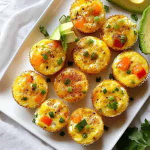 - 6 large eggs - 1 cup small curd cottage cheese - 1/2 cup shredded cheddar cheese - 1/2 cup diced bell peppers - 1/4 cup finely chopped green onions - 1 teaspoon garlic powder - 1 teaspoon salt - 1/2 teaspoon freshly ground black pepper - 1/4 teaspoon smoked paprika - Cooking spray or olive oil To make Fluffy Cottage Cheese Egg Muffins, gather all your ingredients first. You need six large eggs to form the base. Next, get one cup of small curd cottage cheese. This adds creaminess and protein to the muffins. Add half a cup of shredded cheddar cheese for a rich flavor. Mix in half a cup of diced bell peppers for some color and crunch. I love using a mix of red, yellow, and green bell peppers. They brighten up the muffins. Chop up a quarter cup of green onions finely. These will add a fresh taste. You will also need one teaspoon of garlic powder for extra flavor. One teaspoon of salt is key to balance all the tastes. Use half a teaspoon of freshly ground black pepper for a slight kick. Lastly, a quarter teaspoon of smoked paprika gives it a nice smoky note. Don't forget to have cooking spray or olive oil on hand. You need it to grease the muffin tin. With all these ingredients ready, you are set to create a delicious and healthy breakfast! {{ingredient_image_2}} - Preheat your oven to 350&deg;F (175&deg;C). - Grease a 12-cup muffin tin with cooking spray or olive oil. Make sure to coat each cup well to stop sticking. - Crack 6 large eggs into a big bowl. - Beat the eggs until they are frothy. This step helps make the muffins fluffy. - Add 1 cup of small curd cottage cheese to the eggs. Stir until smooth. - Mix in 1/2 cup of shredded cheddar cheese. - Add 1/2 cup of diced bell peppers and 1/4 cup of finely chopped green onions. - Fold these gently into the egg mix. Don&rsquo;t over-mix to keep the texture nice. - Spice it up by adding 1 teaspoon of garlic powder, 1 teaspoon of salt, 1/2 teaspoon of black pepper, and 1/4 teaspoon of smoked paprika. Fold everything together well. - Pour the egg mix into the greased muffin cups, filling each about three-quarters full. - Place the muffin tin in your oven and bake for 18 to 22 minutes. - You&rsquo;ll know they are done when the tops are golden and the center feels firm. - Take the muffin tin out of the oven. Let it sit for a few minutes. - Use a butter knife to run around the edges of each muffin. This helps them pop out easily. - Carefully lift the muffins out of the tin and cool them on a wire rack. To make your muffins fluffy, start by beating the eggs well. When you whisk them, ensure they are fully mixed and frothy. This airiness helps the muffins rise nicely. Next, combine the cottage cheese properly. Stir it in until the mixture is creamy. This step ensures every bite is soft and rich. Garnish your muffins for extra flavor and style. I love adding chopped green onions on top. They add a fresh crunch. Slices of ripe avocado also work great. The creaminess of the avocado pairs well with the muffins. You can serve them warm on a fun platter for a lovely presentation. Even mixing of your ingredients is key. When you fold in the cheese and veggies, do it gently. This keeps the texture light and fluffy. Avoid over-baking your muffins. Watch them closely in the oven. They should be set in the center and light golden on top. A little patience goes a long way! Pro Tips Use Fresh Ingredients: Fresh eggs and vegetables will enhance the flavor and texture of your muffins, making them more enjoyable. Experiment with Add-Ins: Feel free to add other ingredients like spinach, mushrooms, or diced ham for added flavor and nutrition. Cool Properly: Allow the muffins to cool on a wire rack to maintain their fluffiness and prevent sogginess at the bottom. Storage Tips: Store leftover muffins in an airtight container in the fridge for up to a week or freeze for longer shelf life. {{image_4}} You can switch up the cheese in these muffins for a new taste. If you prefer mozzarella, use it instead of cheddar. Mozzarella adds a nice stretch and mild flavor. Feta is another great choice. It brings a tangy bite that pairs well with the eggs. Just crumble the feta and mix it in. This keeps the muffins moist and adds a unique twist. You can boost the nutrition by adding more veggies. Spinach is a great option. It wilts down and blends well with the egg mixture. Diced tomatoes add a juicy burst of flavor. Zucchini is another tasty choice. Grate it finely and mix it in without adding too much moisture. Each veggie brings its own flavor, making your muffins more exciting and colorful. Changing up the spices can really enhance your muffins. Instead of garlic powder, try onion powder for a different taste. You can also add a pinch of cayenne pepper for some heat. If you like herbs, try dried oregano or basil. These spices can give your muffins a fresh twist and make them even more delicious. Experiment with what you have on hand to find your favorite blend. Store leftover muffins in an airtight container. Place them in the fridge right after they cool. This keeps them fresh and tasty. You can enjoy them for breakfast or a snack. To reheat, pop them in the microwave for about 20 seconds. This warms them up nicely. To freeze muffins, let them cool completely. Wrap each muffin in plastic wrap. Place the wrapped muffins in a freezer bag. Squeeze out the air to prevent freezer burn. They can stay frozen for up to three months. When you want one, take it out and thaw it in the fridge overnight. Reheat in the microwave for a warm treat. When stored properly, these muffins last about five days in the fridge. If frozen, they can last for three months. Always check for any signs of spoilage before eating. This ensures you enjoy your muffins at their best! Yes, you can use egg whites. This choice cuts fat and calories. Using only egg whites makes the muffins lighter. The texture will be fluffier, but they might lack richness. If you want a healthier option, go for egg whites. You can use 1/4 cup of egg whites for each egg. Mix them well before adding to the cottage cheese. You can check the muffins in two ways. First, look for a light golden color on top. Second, insert a toothpick into the center. If it comes out clean, the muffins are ready. They should also feel firm to the touch. If they jiggle too much, they need more time. Bake them for 18-22 minutes for best results. Yes, you can make these muffins ahead. They are perfect for meal prep. You can store them in the fridge for up to 5 days. Just place them in an airtight container. For longer storage, freeze them for up to 3 months. To reheat, pop them in the microwave for 30-60 seconds. This way, you can enjoy them anytime! These muffins pair well with many sides. You can serve them with fresh fruit, like berries or sliced apples. A light salad adds a nice crunch too. For drinks, consider orange juice or a smoothie. You could also add avocado slices on top for creaminess. These options enhance your meal and add more flavor! These fluffy cottage cheese egg muffins are easy to make and delicious. You learned the key ingredients, how to prepare, and bake them. I also shared tips for a great texture and storage advice. You can add your twist with different cheeses or veggies. Enjoy these muffins fresh or saved for later. They make a great breakfast or snack. Happy cooking!