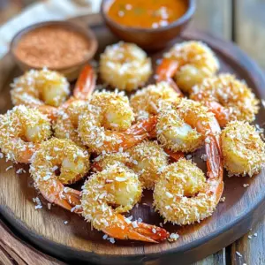 - 1 lb large shrimp, peeled and deveined - 1 cup shredded coconut (sweetened or unsweetened) - 1 cup panko breadcrumbs - 1/2 cup all-purpose flour - 2 large eggs - 1 teaspoon garlic powder - 1 teaspoon onion powder - 1/2 teaspoon paprika - Salt and black pepper - Coconut oil spray or regular cooking spray for greasing When making Air Fryer Coconut Shrimp, the right ingredients are key. You will want to use large shrimp for the best texture. Look for shrimp that are already peeled and deveined. This saves time and effort. Choosing your coconut is important too. Shredded coconut can be sweetened or unsweetened. Sweetened coconut adds a nice touch if you want a sweeter flavor. Unsweetened coconut will give you a more classic taste. The panko breadcrumbs are essential for getting that crunchy texture. They help the shrimp crisp up nicely in the air fryer. For the coating, mix the flour with garlic powder, onion powder, paprika, salt, and pepper. This seasoning blend gives the shrimp great flavor. The eggs help the coating stick to the shrimp while they cook. Lastly, choose a cooking spray. Coconut oil spray works well, but any cooking spray will do. Just make sure to coat the basket lightly for easy removal. Use these ingredients, and you will create a dish that is both crunchy and full of flavor. Enjoy the process of making your coconut shrimp! Start by patting the shrimp dry with paper towels. This step is vital. Removing moisture helps the coating stick well. If the shrimp are wet, the coating may fall off during cooking. A dry shrimp means a crispy treat! Next, set up three shallow dishes. In the first dish, mix flour with salt, black pepper, garlic powder, onion powder, and paprika. This spice mix adds great flavor. In the second dish, beat the eggs until they blend fully. The eggs act as glue for the coating. In the third dish, combine shredded coconut with panko breadcrumbs. This mix will give your shrimp that crunchy texture. Now, it’s time to coat the shrimp. Take one shrimp and dip it into the seasoned flour. Shake off any extra flour. Then, dip it into the egg wash, allowing excess egg to drip off. Finally, press the shrimp into the coconut-panko mixture. Make sure it is well-coated by pressing down gently. Repeat this for all shrimp. Before cooking, preheat your air fryer to 375°F (190°C). This takes about 5 minutes. Once ready, place the coated shrimp in a single layer in the air fryer basket. Don't overcrowd them to ensure crispiness. Lightly spray the shrimp with coconut oil. Cook for 8 to 10 minutes, flipping halfway through. This helps them cook evenly and get a golden brown color. After cooking, check if the shrimp are done. They should look opaque and not translucent. If they still seem raw, air fry for another 2 to 3 minutes. This ensures you get that perfect, juicy shrimp every time. Once cooked, carefully remove the shrimp from the air fryer. Let them cool for a minute. Serve them warm with your favorite dipping sauces. Great options include sweet chili sauce, mango salsa, or a zesty lime sauce. For a nice touch, arrange the shrimp on a colorful plate with a few lime wedges. Enjoy your crunchy coconut shrimp! To get that perfect crunch, start with dry shrimp. Pat them with paper towels before coating. This step helps the coating stick well. Next, cook at 375°F (190°C) for 8-10 minutes. Flip the shrimp halfway for even cooking. You can play with flavors in this recipe. Try adding spices like cayenne for heat. Adjust the sugar in your coconut too. Sweetened coconut gives a different taste than unsweetened. Don't be afraid to mix and match! Avoid overcrowding the air fryer basket. If the shrimp are too close, they won't cook evenly. Also, use cooking spray. This step ensures all sides get crispy. A light spray can make a big difference! {{image_4}} You can easily make this dish gluten-free. Substitute regular breadcrumbs with gluten-free breadcrumbs. This simple swap keeps the crunch while making it safe for those with gluten issues. Adjust your coating process slightly. Ensure your hands and tools are clean to avoid cross-contamination. Want a kick? Add cayenne pepper or chili flakes to the breading mix. This adds heat to each bite. Pair your spicy coconut shrimp with zesty sauces, like a spicy chili sauce or a tangy mango salsa. The flavors will blend beautifully. If you prefer baking, it’s simple! Preheat your oven to 425°F (220°C). Place the coated shrimp on a baking sheet lined with parchment paper. Bake for 12-15 minutes, flipping halfway through. The shrimp will be crispy and golden without the air fryer. To keep your coconut shrimp fresh, use proper storage containers. Airtight containers work best. Place the cooled shrimp inside and seal tightly. Store them in the fridge for up to three days. This way, you can enjoy them later without losing flavor. When you're ready to eat your leftovers, the air fryer is your best friend. Preheat it to 350°F (175°C). Place the shrimp in a single layer. Heat them for about 5 minutes. This method helps keep them crispy. If you don’t have an air fryer, you can use the oven. Set it to 350°F (175°C) and bake for 10 minutes. Avoid microwaving, as this can make them soggy. If you want to freeze your coconut shrimp, it's easy! For uncooked shrimp, coat them as usual, then place them on a baking sheet. Make sure they don’t touch each other. Freeze until solid, then transfer them to a freezer bag. For cooked shrimp, let them cool first. Store them in an airtight container. They can last for up to three months. When you're ready to eat frozen shrimp, thaw them in the fridge overnight. This method keeps them safe and tasty. It takes about 8 to 10 minutes to cook coconut shrimp in an air fryer. Preheat your air fryer to 375°F (190°C) for five minutes. Place the shrimp in a single layer. Flip them halfway through for even cooking. If they need more time, air fry for an extra 2 to 3 minutes. Always check that the shrimp turn opaque and no longer look translucent. Yes, you can use frozen shrimp. Just make sure to thaw them first. Place the frozen shrimp in cold water for about 15 to 20 minutes. Once thawed, pat them dry with paper towels. This step helps the coating stick better. You can follow the same breading process for the frozen shrimp. Some great dipping sauces for coconut shrimp include: - Sweet chili sauce - Mango salsa - Zesty lime sauce These sauces add a nice contrast to the shrimp's crunch and sweetness. Try different sauces to find your favorite pairing! Yes, you can double the recipe. Just make sure your air fryer can handle the extra shrimp. Cook them in batches if needed. Keep an eye on the cooking time, as adding more shrimp might change how long they need in the fryer. Always check for that golden, crispy finish! You now have a clear guide to making perfect coconut shrimp in an air fryer. We covered the main ingredients, step-by-step instructions, and helpful tips. I shared ways to customize the recipe and how to store leftovers. With this knowledge, you can impress anyone with your cooking skills. Remember to enjoy the cooking process and make it fun. Dive into your kitchen and make this tasty dish today!