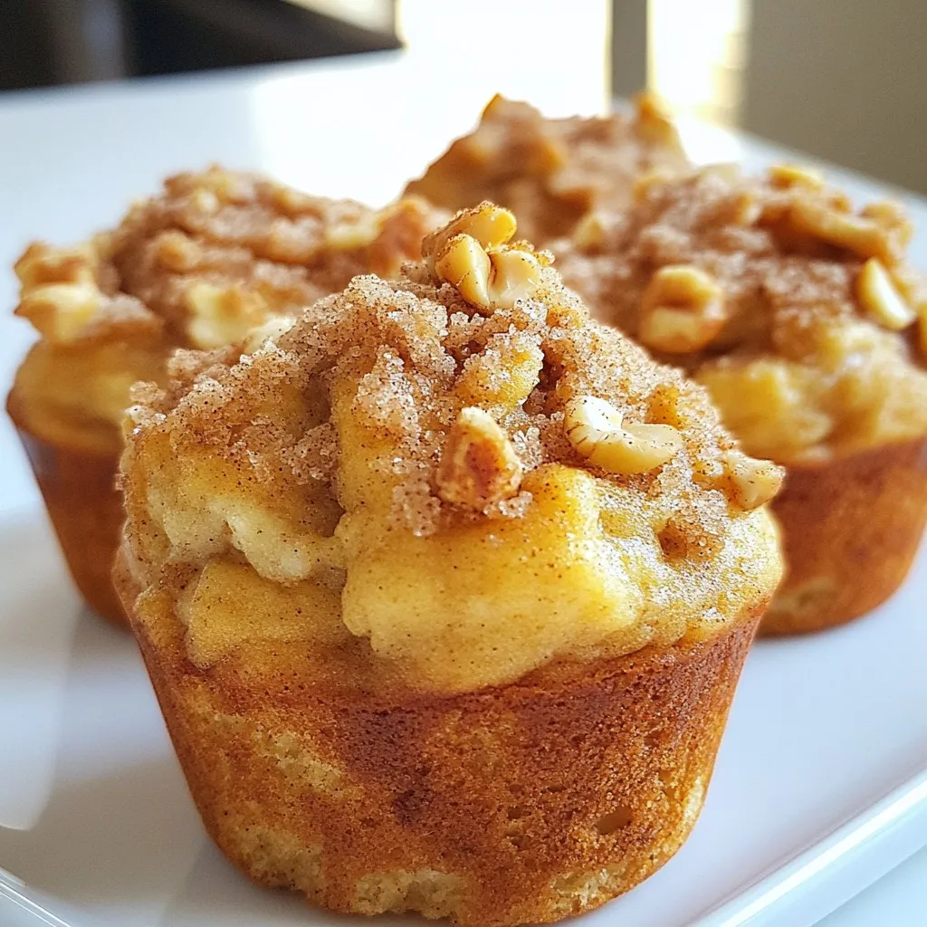 - 1 ½ cups rolled oats - 1 scoop vanilla protein powder - 1 teaspoon baking powder - 1 teaspoon baking soda - 1 teaspoon ground cinnamon - ¼ teaspoon salt - 1 cup unsweetened applesauce - 2 large eggs - ¼ cup maple syrup (or honey) - 1 teaspoon vanilla extract - ¼ cup chopped walnuts (optional) - 2 tablespoons brown sugar (for topping) - 1 tablespoon cinnamon (for topping) These ingredients come together to create a healthy treat. Each item plays a role in taste and nutrition. Rolled oats provide fiber and make the muffins hearty. Vanilla protein powder adds protein, making these muffins a great post-workout snack. Baking powder and baking soda help the muffins rise and stay fluffy. Ground cinnamon gives that warm, sweet flavor we love in cinnamon rolls. The unsweetened applesauce keeps the muffins moist and reduces sugar. Eggs bind the mixture and add protein. I often use maple syrup or honey for sweetness. Both options blend well with the other flavors. Chopped walnuts add a nice crunch but are optional. The topping of brown sugar and cinnamon gives a sweet finish, making them feel like a treat. Each muffin is packed with around 8 grams of protein. They contain about 150 calories, making them a guilt-free snack. The muffins also have healthy fats and carbs, thanks to the oats and walnuts. Enjoy these muffins knowing they fuel your body right! {{ingredient_image_2}} 1. Preheat your oven to 350°F (175°C). Prepare a muffin tin by lining it with paper liners. You can also spray it with non-stick cooking spray. This helps the muffins come out easily. 2. In a large bowl, mix the dry ingredients. Combine 1 ½ cups of rolled oats, 1 scoop of vanilla protein powder, 1 teaspoon of baking powder, 1 teaspoon of baking soda, 1 teaspoon of ground cinnamon, and ¼ teaspoon of salt. Use a whisk or spatula to blend these well. 3. In another bowl, whisk the wet ingredients. Mix 1 cup of unsweetened applesauce, 2 large eggs, ¼ cup of maple syrup or honey, and 1 teaspoon of vanilla extract. Make sure it’s smooth and well combined. 4. Now, pour the wet ingredients into the dry ones. Stir gently until just mixed. Don't overmix! If you want, fold in ¼ cup of chopped walnuts for extra crunch. 5. Fill the muffin cups. Divide the batter evenly, filling each cup about three-quarters full. This allows space for the muffins to rise while baking. 6. Prepare the topping. In a small bowl, mix 2 tablespoons of brown sugar with 1 tablespoon of cinnamon. Sprinkle this mix on top of each muffin. 7. Bake the muffins for 18-20 minutes. Check for doneness by inserting a toothpick into the center. It should come out clean, and the tops should be golden brown. 8. Let the muffins cool in the tin for about 5 minutes. Then, move them to a wire rack. This helps keep their texture nice and fluffy. To get the best muffins, avoid overmixing your batter. When you mix too much, the muffins can become dense. Stir just until the wet and dry ingredients blend. This keeps your muffins light and fluffy. Next, watch your baking times closely. Bake your muffins for 18-20 minutes. Check doneness with a toothpick. If it comes out clean, your muffins are ready. If not, give them a few extra minutes. Every oven is different, so keep an eye on them. Serve your muffins warm. This enhances their flavor and makes them more inviting. You can place them on a rustic wooden board or a nice tiered stand. For a sweet touch, drizzle extra maple syrup on top. A sprinkle of cinnamon makes them look and taste amazing. Pair these muffins with fresh fruit or yogurt. Both options add flavor and nutrition. You can also enjoy them with a hot drink like coffee or tea. This makes for a delightful snack or breakfast. Pro Tips Use Fresh Ingredients: Ensure your baking powder and baking soda are fresh for optimal rising. Check expiration dates to achieve the best texture in your muffins. Customize Your Nuts: If you’re not a fan of walnuts, try substituting with pecans or almonds for a different flavor and crunch. Store Properly: Keep any leftover muffins in an airtight container at room temperature for up to 3 days, or freeze for longer storage. Experiment with Spices: Feel free to add other spices like nutmeg or ginger to the batter for a unique twist on the classic cinnamon flavor. {{image_4}} You can easily change the protein powder in this recipe. If you prefer plant-based options, try pea protein or brown rice protein. Each type has its own unique flavor and texture. Play around to find what you like best. Sweeteners can also vary. Instead of maple syrup, you can use honey or agave. Honey adds a nice floral note. Agave is milder and won't change the taste much. Both keep the muffins moist and sweet. Adding nuts or dried fruits can make these muffins even better. Try chopped pecans or almonds for crunch. Dried cranberries or raisins add a chewy texture and burst of sweetness. Mixing in these ingredients creates a fun surprise in each bite. To boost the cinnamon flavor, add more spices like nutmeg or ginger. A pinch of nutmeg gives warmth, while ginger adds a zing. You can also use vanilla beans for a richer taste. These small changes create exciting flavor profiles you’ll love. To keep your cinnamon roll protein muffins fresh, follow these tips: - Cool Completely: Let the muffins cool down on a wire rack. This stops steam from making them soggy. - Use an Airtight Container: Place the cooled muffins in a container with a tight seal. This keeps them soft and moist. - Room Temperature: Store them at room temperature for up to three days. - Refrigerating: If you want to keep them longer, put them in the fridge. They can last up to a week there. - Freezing: For even longer storage, freeze the muffins. Wrap each muffin in plastic wrap and place them in a freezer bag. They can last up to three months. To warm up your muffins without losing moisture, try these methods: - Microwave: Place a muffin on a plate. Cover it with a damp paper towel. Heat for 10-15 seconds. Check if it’s warm. - Oven: Preheat your oven to 350°F (175°C). Wrap muffins in foil and heat for about 10 minutes. This keeps them soft and tasty. - Toaster Oven: Set it to 350°F (175°C). Warm the muffin for about 5 minutes. This method gives a nice texture. Can I make these muffins vegan? Yes, you can make these muffins vegan. Replace the eggs with flax eggs. Mix one tablespoon of ground flaxseed with two tablespoons of water for each egg. Let it sit until it thickens. Use maple syrup or agave instead of honey. How can I adjust the recipe for a smaller batch? To make fewer muffins, halve the recipe. Use ¾ cup of oats, half a scoop of protein powder, and one egg. This gives you six muffins instead of twelve. What should I do if my muffins are too dry? If your muffins turn out dry, check your baking time. Bake them for less time next time. You can also add a bit more applesauce or maple syrup for moisture. Can I use quick oats instead of rolled oats? You can use quick oats, but they may change the texture. Rolled oats give a heartier bite. If you use quick oats, reduce the baking time slightly. Is there a substitute for applesauce? Yes, you can use mashed bananas or yogurt. Both add moisture and sweetness to your muffins. This blog post covered how to make delicious and healthy muffins. We explored key ingredients, step-by-step instructions, and tips for baking them just right. You learned about serving and storing options too. In my view, these muffins are a great and easy treat. They fit well into a balanced diet and offer many fun variations. Enjoy experimenting with different flavors and toppings to make your muffins unique. Happy baking!