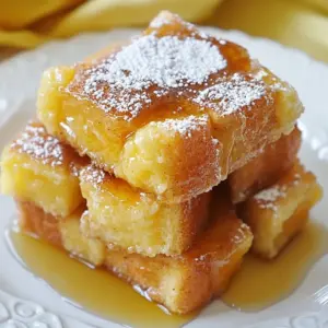 - 1 loaf of challah bread, cut into 1-inch cubes - 6 large eggs - 2 cups whole milk - 1/2 cup heavy cream - 1 tablespoon ground cinnamon - 1/4 cup granulated sugar - 1/2 cup packed brown sugar - 1 tablespoon pure vanilla extract - 1/4 cup unsalted butter, melted - 1/4 teaspoon salt - Optional garnishes: powdered sugar, maple syrup Gather these ingredients for a cozy breakfast treat. I love using challah bread because it soaks up the egg mixture well. The eggs and dairy make the casserole creamy. The brown and granulated sugars give it a sweet crunch on top. Ground cinnamon adds warmth and spice, while vanilla gives it a lovely aroma. Melted butter helps combine the brown sugar for a perfect topping. Don't forget the salt; it enhances all the flavors. You can top your finished dish with powdered sugar and drizzle maple syrup for extra sweetness. {{ingredient_image_2}} Preheating your oven is key for a great bake. Set it to 350&deg;F (175&deg;C). This helps the casserole cook evenly. Next, lightly grease a 9x13 inch baking dish with cooking spray or butter. This step prevents sticking and makes serving easy. Now, let&rsquo;s mix the wet ingredients. In a large bowl, crack six large eggs. Whisk them well. Add two cups of whole milk, half a cup of heavy cream, one tablespoon of pure vanilla extract, one tablespoon of ground cinnamon, a quarter cup of granulated sugar, and a pinch of salt. Mix until smooth and creamy. This blend creates a rich base for your casserole. It&rsquo;s time to combine! Gently fold in the cubed challah bread. Ensure all cubes get coated with the egg mixture. This step is important for flavor. Let the mixture sit for about 15 minutes. This allows the bread to soak up all those yummy flavors. In a small bowl, mix half a cup of packed brown sugar with a quarter cup of melted unsalted butter. Stir until it&rsquo;s well blended and crumbly. The goal is a thick, sandy texture. This mixture adds sweetness and a nice crunch on top. Start layering your casserole. Pour half of the soaked bread mixture into the greased dish. Drizzle half of the brown sugar mixture over it. Then, add the rest of the bread mixture. Finally, drizzle the remaining brown sugar mixture on top. This layered approach gives the casserole great texture. Cover the baking dish with aluminum foil. This helps to keep moisture in while baking. Place it in the preheated oven and bake for 30 minutes. After that, remove the foil and bake for another 15-20 minutes. It&rsquo;s done when the top is golden brown and the center is set. When it&rsquo;s out of the oven, let the casserole cool for a few minutes. This makes it easier to cut. Lightly dust the top with powdered sugar for a sweet touch. Serve warm slices drizzled with maple syrup. Enjoy this delightful dish at breakfast or brunch! Using challah bread gives a soft and rich flavor to the casserole. Its eggy texture absorbs the custard well. This bread makes every bite delightful. If you do not have challah, try brioche or French bread. Both options work well and add nice sweetness. To avoid sogginess, let the bread soak only for 15 minutes. This allows it to absorb the liquid without getting too wet. If you prefer a firmer texture, reduce the soaking time. Adjust baking time for your taste. If you want a crispier top, bake it longer without the foil for a few extra minutes. Cut the casserole into even squares. Stack them neatly on a plate for a great look. Dust the top lightly with powdered sugar for elegance. Fresh berries like strawberries or blueberries add color too. This makes the dish even more appealing and tasty. Pro Tips Use Stale Bread: For the best texture, use day-old challah or bread. This will absorb the custard mixture better without becoming too soggy. Customize the Spices: Feel free to experiment with spices like nutmeg or cardamom for a unique flavor twist in your casserole. Overnight Option: Prepare the casserole the night before and refrigerate. This allows the bread to soak up the custard overnight for enhanced flavor. Serving Suggestions: Pair with fresh fruits like berries or banana slices and a dollop of whipped cream for a delightful brunch presentation. {{image_4}} You can add fun fruits to your casserole. Berries like strawberries and blueberries work great. Bananas also add a nice sweetness. They give a fresh taste too! You can switch up spices for more flavor. Try nutmeg for warmth or cardamom for a hint of spice. Each choice gives a new twist to the dish. If you need gluten-free options, use gluten-free bread. Many stores sell good options now. For dairy-free, swap whole milk and cream with almond or oat milk. You can also use coconut milk for a richer taste. These changes keep the dish tasty while meeting your needs. Think about what to serve with your casserole. Crispy bacon or sausage can make it heartier. You can also add fresh fruit on the side for brightness. This dish works well as breakfast or dessert. Drizzle it with maple syrup for breakfast or add whipped cream for dessert. Each way makes it special. To keep your baked cinnamon sugar French toast casserole fresh, refrigerate it. Place it in an airtight container. You can also freeze it. Cut the casserole into slices. Wrap each slice in plastic wrap, then place it in a freezer bag to avoid freezer burn. In the fridge, the casserole lasts about 3 to 4 days. If you freeze it, aim to use it within 2 to 3 months for the best taste. For reheating, the oven works best. Preheat it to 350&deg;F (175&deg;C). Place the casserole slices in a baking dish. Cover them with foil to keep the moisture. Heat for about 15 to 20 minutes. You can also microwave individual slices for quick servings. Just make sure to watch the time. After reheating, serve with a drizzle of maple syrup. This adds a sweet touch to each slice. Enjoy your flavorful breakfast or brunch! Yes, you can prep this casserole in advance. To do this, follow these tips: - Prepare the casserole up to the baking step. - Cover it well and store it in the fridge overnight. - When ready to bake, remove it from the fridge. Let it sit for about 30 minutes at room temperature. - Bake as directed, adding a few extra minutes if needed. This way, you save time on busy mornings. You can enjoy a warm, tasty meal without stress. If you want to replace eggs, here are some great options: - Use 1/4 cup of unsweetened applesauce for each egg. - Try 1/4 cup of mashed banana. - Use a commercial egg replacer according to the package. These changes may alter the texture and flavor a bit, but they work well. Applesauce adds moisture and sweetness, while banana gives a fruity taste. Look for these signs to check if the casserole is ready: - The top should be a golden brown color. - The center should feel firm, not jiggly. To test doneness, insert a toothpick into the center. If it comes out clean, the casserole is done. If it has wet batter on it, bake a little longer. This way, you ensure every piece is fully cooked and delicious. You learned how to make a tasty challah French toast casserole. We covered key ingredients, like eggs and milk, plus essential steps for mixing and baking. Remember to layer well for great flavor and texture. You can customize with fruits or spices, and adjust for diets too. Follow my tips to store and reheat leftovers correctly. Enjoy this dish for breakfast or dessert. Get creative with garnishes, and make it your own!