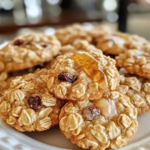 To make soft honey oatmeal cookies, gather these simple ingredients: - 1 cup rolled oats - 1 cup all-purpose flour - 1/2 teaspoon baking soda - 1/2 teaspoon ground cinnamon - 1/4 teaspoon salt - 1/2 cup unsalted butter, softened - 1/2 cup honey - 1/4 cup brown sugar - 1 large egg - 1 teaspoon vanilla extract - Optional mix-ins: raisins or chocolate chips Each ingredient plays a key role in making these cookies soft and sweet. The rolled oats give texture, while the honey adds moisture. The butter keeps them soft, and the egg helps bind everything together. Using brown sugar adds a rich flavor that balances the sweetness of honey. You can also add raisins or chocolate chips for extra fun! {{ingredient_image_2}} - Preheat your oven to 350&deg;F (175&deg;C). - Prepare your baking sheet by lining it with parchment paper. This helps the cookies not to stick. - In a medium bowl, whisk together the rolled oats, all-purpose flour, baking soda, ground cinnamon, and salt. - Make sure they are well mixed. Set this dry mixture aside for later. - In a large mixing bowl, cream together the softened butter, honey, and brown sugar. - Use an electric mixer on medium speed for 2-3 minutes until smooth and creamy. - Beat in one large egg and one teaspoon of vanilla extract. Mix just until combined. - Gradually add the dry mixture to the wet mixture. Stir gently with a spatula. - If you like, fold in raisins or chocolate chips at this stage. - Use a cookie scoop or tablespoon to drop rounded spoonfuls of dough onto the baking sheet. - Space each blob about 2 inches apart for spreading. - Bake in the preheated oven for 10-12 minutes. Watch for the edges to turn lightly golden. - Let the cookies rest on the baking sheet for about 5 minutes. This helps them set. - Then, carefully transfer them to a wire rack to cool completely. - Monitor baking time: Keep an eye on your cookies as they bake. They should bake for 10-12 minutes. I like to set a timer, so I don&rsquo;t lose track. - Identifying doneness: Look for lightly golden edges. The centers should still feel soft. If they look a bit underbaked, that&rsquo;s okay! They will firm up as they cool. - Avoid overmixing: When you combine wet and dry ingredients, mix just until blended. Overmixing can make your cookies tough. You want them soft and chewy, so be gentle! - Arrange cookies attractively: Place your cookies on a nice plate. This makes them look more inviting. - Use a honey drizzle: A light drizzle of honey on top adds a sweet touch. A sprinkle of cinnamon can enhance the look and flavor too. Enjoy presenting your delightful cookies! Pro Tips Use Fresh Ingredients: Always opt for fresh ingredients, especially the honey and spices, to enhance the flavor of your cookies. Chill the Dough: For thicker cookies, chill the dough for about 30 minutes before baking. This helps prevent spreading and results in a chewier texture. Experiment with Mix-ins: Feel free to customize your cookies by adding nuts, dried fruits, or different types of chocolate chips for varied flavors and textures. Storage Tips: Store your cookies in an airtight container at room temperature for up to a week to keep them soft and fresh. {{image_4}} You can make these cookies even better! Here are some fun ideas: - Add nuts: Try walnuts or pecans for crunch. Chop them up and fold them in the dough. - Dried fruits: Toss in dried cranberries or apricots. They add a sweet and chewy touch. These flavors make your cookies special. Mix and match to find your favorite combo. Maybe you have some dietary needs? No problem! Here are some easy swaps: - Gluten-free option: Use oat flour instead of all-purpose flour. It keeps the cookies soft. - Vegan adaptations: Swap the butter for coconut oil. Replace the egg with a flax egg (1 tbsp flaxseed meal + 2.5 tbsp water). This keeps the cookies moist. These substitutions help everyone enjoy these soft honey oatmeal cookies. You still get all the yummy flavor! Store your soft honey oatmeal cookies in an airtight container. This keeps them fresh and soft. Place them at room temperature. They will stay good for up to a week. If you want to keep them longer, freezing is the way to go. You can freeze cookie dough or baked cookies. To freeze dough, scoop it onto a baking sheet. Freeze until solid, then transfer the dough balls into a freezer bag. This way, you can bake fresh cookies whenever you want. For baked cookies, let them cool completely first. Then, wrap them tightly in plastic wrap and place them in a freezer bag. They can last up to three months in the freezer. When reheating, you want to keep the cookies soft. The best way is to use the microwave. Heat them for about 10-15 seconds. Check if they are warm but still soft. If you prefer the oven, set it to 300&deg;F (150&deg;C) and warm for about 5-7 minutes. This method helps bring back the fresh-baked taste. Enjoy your cookies just like they came out of the oven! These cookies stay soft because of their key ingredients. First, we use unsalted butter, which creates a tender texture. Honey adds moisture and sweetness, while the brown sugar contributes to that soft, chewy bite. The rolled oats also help keep the cookies from being too dry. They absorb some moisture and make the cookies feel soft. Yes, you can easily swap some ingredients. If you need a gluten-free option, try oat flour instead of all-purpose flour. For sweeteners, you can use maple syrup or agave syrup in place of honey. If you want a dairy-free version, use coconut oil or a plant-based butter. Each swap may change the flavor and texture a bit, but they will still taste good! These cookies can last about a week at room temperature. Keep them in an airtight container to stay fresh. If you want them to last longer, store them in the fridge. They can also be frozen for up to three months. Just make sure to wrap them well to prevent freezer burn. Absolutely! You can mix in a lot of fun ingredients. Add &frac12; cup of chopped nuts like walnuts or pecans for extra crunch. You can also throw in dried fruits like cranberries or apricots for a chewy texture. If you love chocolate, use chocolate chips or chunks. These mix-ins can take your cookies to a whole new level! You learned how to make soft, delicious cookies with simple ingredients. We covered each step, from mixing to baking, ensuring you bake with confidence. Remember to check for doneness and store cookies properly for the best taste. You can also try fun variations, like adding nuts or making them vegan. With these tips in hand, you're ready to impress everyone with your baking skills. Enjoy sharing your tasty treats and have fun in the kitchen!