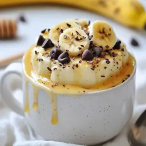 - 1 ripe banana, well-mashed - 1 tablespoon creamy almond butter - 2 tablespoons rolled oats - 1 tablespoon honey or maple syrup The main ingredients for this mug cake are simple and healthy. The ripe banana gives sweetness and moisture. Almond butter adds creaminess and protein. Rolled oats provide texture and fiber. Honey or maple syrup sweetens the cake while keeping it natural. - 1/2 teaspoon baking powder - 1/4 teaspoon ground cinnamon - Pinch of salt Baking powder helps the cake rise and stay fluffy. Ground cinnamon adds warmth and flavor. A pinch of salt enhances the taste of all the ingredients. These baking essentials are key to a great mug cake. - 2 tablespoons almond milk (or your preferred milk) - Optional toppings: finely chopped nuts, dark chocolate chips, or additional banana slices Almond milk keeps the cake moist and is easy to use. You can swap it for any milk you like. Optional toppings, like nuts or chocolate chips, can add extra flavor and crunch. You can also add banana slices for a fresh touch. Enjoy customizing your cake! {{ingredient_image_2}} 1. Start with a ripe banana. Use a fork to mash it well in a microwave-safe mug. Aim for a smooth texture with no lumps. 2. Next, mix in one tablespoon of creamy almond butter and your sweetener choice. This can be honey or maple syrup. Stir until everything blends into a creamy mix. 1. Now, add two tablespoons of rolled oats to the mug. 2. Sprinkle in a half teaspoon of baking powder, a quarter teaspoon of ground cinnamon, and a pinch of salt. 3. If you want, fold in some dark chocolate chips or chopped nuts for extra flavor and texture. 1. Place the mug in the microwave. Cook on high for one to one and a half minutes. 2. Keep an eye on it. You don&rsquo;t want it to overflow. 3. Check if it&rsquo;s done by touching the center. It should feel firm but still slightly moist. 4. After cooking, let it cool for about a minute before enjoying. To avoid overflow, use a large mug. Fill it only halfway. Watch the cake as it cooks. If it rises too much, stop the microwave for a few seconds. This will help it settle. Adjusting sweetness is easy. Start with one tablespoon of honey or maple syrup. Taste the mix before microwaving. You can always add more if you want it sweeter. Try different nut butters, like peanut or cashew. Swap rolled oats for quick oats or almond flour. You can add flavors like vanilla extract or cocoa powder. Spices like nutmeg or ginger also work well. Get creative with your choices! Serve your mug cake right in the mug for a cozy look. You can also move it to a plate. Top it with a dollop of yogurt or nut butter. Fresh banana slices or a sprinkle of cinnamon make it special. These small touches can make your mug cake feel gourmet! Pro Tips Use Overripe Bananas: The riper the banana, the sweeter and more flavorful your mug cake will be. Look for bananas with brown spots for the best results. Customize Your Sweetness: Adjust the amount of honey or maple syrup based on your preference for sweetness. You can also omit it if you prefer a less sweet cake. Microwave Timing: Keep a close watch on your mug cake while it cooks, as microwave wattages vary. Start with 1 minute and add additional time in 15-second increments if needed. Add Extra Texture: Feel free to mix in other ingredients like shredded coconut, chia seeds, or dried fruits for added flavor and texture in your mug cake. {{image_4}} You can easily switch up the taste of your mug cake. Here are two fun ideas: - Peanut butter version: Swap the almond butter for creamy peanut butter. The rich flavor pairs well with banana. You&rsquo;ll love the nutty twist! - Chocolate banana mug cake: Add 1 tablespoon of cocoa powder to the mix. This gives a deep chocolate flavor. You can also fold in dark chocolate chips for an extra treat. If you have special dietary needs, don&rsquo;t worry! You can still enjoy this mug cake. - Gluten-free options: Use gluten-free oats instead of regular oats. This keeps your mug cake gluten-free without losing taste. - Vegan-friendly substitutions: Replace honey or maple syrup with agave syrup. You can also use a plant-based milk like soy or oat milk. Want to boost the nutrition of your mug cake? Try these add-ins: - Seeds (chia, flax): Add a tablespoon of chia seeds or ground flaxseeds for healthy fats and fiber. They blend right in! - Dried fruits or protein powder: Add a handful of dried fruits like cranberries or raisins. You can also mix in a scoop of protein powder to make it a more filling snack. These variations can make your mug cake even better. Enjoy trying new flavors and healthy options! To keep your mug cake fresh, refrigerate any leftovers. Place it in an airtight container. This helps prevent it from drying out. When you want to enjoy it again, reheat it in the microwave. Start with 15-second intervals until it warms through. If it feels dry, add a splash of almond milk while reheating. Keeping your ingredients fresh is key. For bananas, store them at room temperature. If they ripen too fast, put them in the fridge. The skin may darken, but the fruit stays good. For nut butter, keep it in a cool, dark place. If opened, use it within a few months. For oats, store them in a sealed container. Keep them in a cool and dry spot to avoid moisture. Check for signs that your mug cake has spoiled. If it has a strange smell or looks dry, it&rsquo;s time to toss it. Mold is a clear sign of spoilage, so always inspect before eating. Fresh mug cake should have a soft texture and a sweet aroma. Enjoy it while it&rsquo;s still tasty! You can store a mug cake for up to two days in the fridge. To keep it fresh, place it in an airtight container. This helps retain moisture and flavor. Before eating, reheat it in the microwave for about 15-20 seconds. This warms it up and makes it taste fresh again. Yes, you can bake a mug cake in the oven. Preheat your oven to 350&deg;F (175&deg;C). Pour the cake mixture into a small oven-safe dish. Bake for about 15-20 minutes. Check for doneness by inserting a toothpick in the center. If it comes out clean, your mug cake is ready! If you need an alternative to almond milk, you have several options. Use regular milk, soy milk, or oat milk. Each option will work well and add its own flavor. Choose one based on your dietary needs or what you have on hand. You learned how to create a tasty and healthy mug cake. We covered the key ingredients, like ripe bananas and almond butter, along with cooking tips. You can personalize your cake using different flavors and toppings. Storing leftovers properly helps maintain freshness. Remember, this dessert is quick and can fit your diet needs. Enjoy experimenting with variations! Your mug cake journey starts right now.