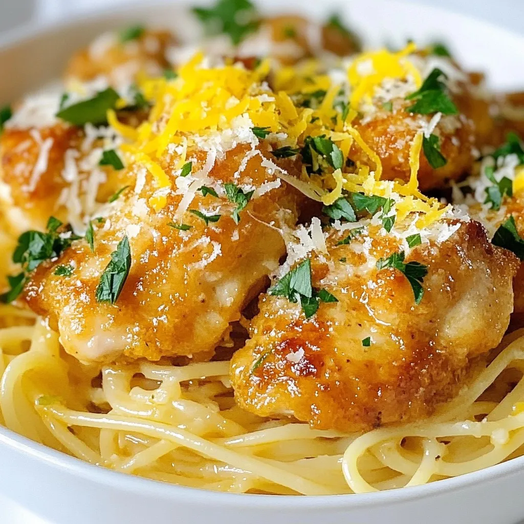 Garlic Butter Chicken Bites with Parmesan Pasta Dish