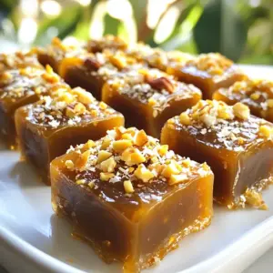To make these delicious ingredient date caramels, you will need a few key items. I love how simple and wholesome they are. Here is the list of ingredients: - 1 cup medjool dates, pitted - 1/4 cup almond butter or your preferred nut butter - 1/4 cup coconut cream - 1/2 teaspoon vanilla extract - 1/4 teaspoon sea salt - 1/4 cup chopped nuts (like hazelnuts, walnuts, or pistachios) for topping - Optional: 1 tablespoon cocoa powder for a chocolate variation These ingredients work together to create a treat that is both sweet and satisfying. Medjool dates are naturally sweet and serve as the base. Almond butter adds creaminess and flavor. Coconut cream gives a rich texture. Vanilla extract enhances the taste, while sea salt balances the sweetness. If you want a chocolate twist, adding cocoa powder is a fun option! Feel free to mix and match the nut toppings based on your taste. Each ingredient plays a role in making these caramels a delightful snack or dessert. Enjoy the process, and don't hesitate to get creative! {{ingredient_image_2}} To start, place the pitted medjool dates in your food processor. Blend the dates until they become a sticky paste. If your dates feel too firm, soak them in warm water for about 10 minutes. This softens them and makes blending easier. Next, add the almond butter and coconut cream to the date paste. You can also include vanilla extract and sea salt for extra flavor. Blend all the ingredients until smooth. You want a thick, creamy caramel-like texture. Now, grab an 8x8 inch baking dish. Line it with parchment paper to help remove the caramels later. Pour the blended mixture into the dish and use a spatula to spread it evenly. Press it down firmly to ensure it sets well. It's time to chill the mixture. Place the dish in the refrigerator for 1 to 2 hours. This helps the date caramel to firm up nicely. Once chilled, carefully lift the mixture out using the parchment paper. Transfer it to a cutting board. Use a sharp knife to cut the caramels into small squares or rectangles. This makes them easy to serve. For a final touch, sprinkle the chopped nuts over the top. Press them gently into the surface to secure them. If you like, roll the pieces in shredded coconut for a tropical twist. Enjoy your sweet treats! To get a smooth texture for your date caramels, blend the dates well. If your dates feel a bit hard, soak them in warm water for 10 minutes. This will help them soften up. Once softened, place them in your food processor. Blend until they turn into a sticky paste. This is key for achieving that creamy caramel feel. You can make your date caramels even better with extra flavors. Try adding a pinch of cinnamon or nutmeg to warm things up. If you want a chocolate twist, add a tablespoon of cocoa powder. For a sweeter treat, you can mix in a little honey or maple syrup. Just remember to taste and adjust the sweetness to your liking. Date caramels pair well with many drinks. Try serving them with coffee or tea for a tasty match. You can also add a scoop of ice cream for a fun dessert. For presentation, cut the caramels into small squares and arrange them on a nice plate. Add a sprinkle of chopped nuts on top for a crunchy look. You can even roll them in shredded coconut for a tropical touch. Pro Tips Use Fresh Dates: For the best flavor and texture, opt for fresh medjool dates. They should be soft and plump for easy blending. Customize Nut Butter: Feel free to experiment with different nut butters like cashew or peanut butter to alter the flavor profile of your caramels. Chill for Best Results: Allow the caramels to chill adequately. The longer they set, the firmer they will become, making them easier to cut. Presentation Matters: Enhance the visual appeal by arranging the caramels in an aesthetically pleasing way on a serving platter, and consider adding a sprinkle of sea salt on top for a gourmet touch. {{image_4}} You can make these date caramels even better by adding cocoa powder. Just mix in 1 tablespoon of cocoa powder when blending. This gives your caramels a rich chocolate taste. It makes a great treat for chocolate lovers. You still keep that smooth, sweet date flavor, but with a nice twist. If you want to change things up, try different nut butters. You can use peanut butter or cashew butter instead of almond butter. Each nut butter brings its own flavor and texture. Peanut butter adds a classic taste, while cashew butter gives a creamier feel. Feel free to experiment and choose what you love best. You can easily adapt these caramels to fit your diet. To make them vegan, just check that all your ingredients are plant-based. Most nut butters and coconut cream are great choices here. If you're nut-free, you can skip the nut butter and use sunflower seed butter instead. This way, everyone can enjoy these sweets! To keep your date caramels fresh, store them in an airtight container. This helps prevent them from drying out. Choose a container that seals tightly. Glass or plastic containers both work well. These date caramels stay fresh for up to two weeks. The cool temperature in the fridge helps maintain their taste and texture. Always check for any signs of spoilage before eating. You can freeze these caramels for longer storage. To freeze, cut the caramels into pieces first. Place them in a single layer on a baking sheet. Freeze them for about two hours until firm. Then, transfer them to an airtight container. They can last up to three months in the freezer. Simply thaw in the fridge when you&rsquo;re ready to enjoy them again. Dates are packed with nutrients. They provide energy due to their natural sugars. They also have fiber, which helps digestion. Eating dates can improve heart health, as they contain potassium. Plus, they are rich in antioxidants that fight free radicals. This makes dates a great choice for a healthy treat. Absolutely! You can swap out nuts based on your taste. Pecans or almonds work well too. If you want a twist, try using sunflower seeds or pumpkin seeds. They add a nice crunch and flavor. Feel free to mix and match your favorite nuts or seeds. To keep your caramels vegan, choose plant-based nut butter. Almond butter, cashew butter, or peanut butter all work great. Ensure the coconut cream is dairy-free, which it usually is. Vanilla extract is also plant-based. Just check your labels to confirm they are vegan-friendly. If the mixture is too sticky, try adding more nut butter. This will help it hold together better. You can also add a bit of coconut cream to adjust the texture. If it remains sticky, chill it longer. Chilling firms it up and makes it easier to cut. Yes! You can make these date caramels ahead of time. After cutting them, store them in an airtight container. Keep them in the fridge for freshness. They will stay good for up to two weeks. This makes them perfect for meal prep or parties. You can create delicious date caramels with simple ingredients and easy steps. We blended Medjool dates, nut butter, and coconut cream to get a smooth mix. Chill the mixture, cut, and add fun toppings to make them special. Remember, you can adjust flavors and toppings to fit your taste. These treats store well and can last up to two weeks. Enjoy experimenting with variations for everyone, including vegan options. Now you have the tools to impress friends and family with this tasty treat!