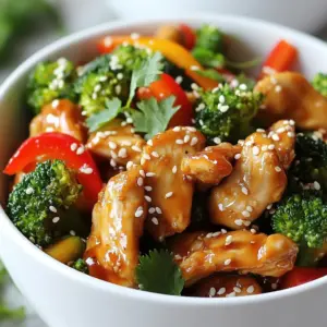 - 2 boneless, skinless chicken breasts - 2 cups fresh broccoli florets - 1 vibrant red bell pepper - Soy sauce - Honey or maple syrup - Garlic - Ginger - Sesame oil - Olive oil - Salt - Pepper - Garnishes The main ingredients in this dish are simple yet flavorful. You start with chicken breasts. They are easy to cut and cook. Next, add fresh broccoli florets. Their bright green color looks nice on the plate. The red bell pepper adds sweetness and crunch. The marinade is what makes the chicken taste great. Soy sauce gives it a salty kick. Honey or maple syrup adds a hint of sweetness. Garlic and ginger provide a zesty punch. These flavors work together to make the chicken juicy and tasty. For cooking, sesame oil and olive oil help everything cook well. Salt and pepper bring out the flavors. Don&rsquo;t forget the garnishes! Toasted sesame seeds and chopped cilantro add a nice touch. They make the dish look pretty and add even more flavor. {{ingredient_image_2}} - In a bowl, mix together soy sauce, honey, minced garlic, and grated ginger. - Add a pinch of salt and pepper. - Place the chicken in the bowl and stir well. - Make sure every piece is coated. - Cover the bowl and let it marinate for at least 15 minutes. - This step helps the chicken soak up the flavor. - Rinse the broccoli and chop it into small florets. - Slice the red bell pepper into thin strips. - Uniform cuts help the veggies cook evenly. - This makes the dish look nice, too. - Heat 1 tablespoon of olive oil in a large skillet over medium-high heat. - Once hot, add the marinated chicken in a single layer. - Stir-fry for 5-7 minutes until golden brown. - Flip and stir often to cook evenly. - Remove the chicken and set it aside on a plate. - In the same skillet, add another tablespoon of olive oil. - Toss in the broccoli and bell pepper. - Stir-fry for about 4-5 minutes. - Cook until broccoli is bright green and tender-crisp. - This keeps the veggies fresh and crunchy. - Add the chicken back into the skillet with the veggies. - Mix everything well and pour any leftover marinade over it. - Cook for another 2-3 minutes to meld the flavors. This step-by-step guide makes your Minute Chicken and Broccoli easy and quick. Enjoy the vibrant mix of flavors! - Best oil for stir-frying: I recommend using sesame oil for stir-frying. It adds a rich, nutty flavor to your dish. You can also mix it with extra virgin olive oil. This combo brings out the best in your chicken and broccoli. - How to avoid overcooking chicken: To avoid dry chicken, don&rsquo;t cook it too long. Stir-fry it for about 5-7 minutes until it's golden and no longer pink. Cut the chicken into even pieces for quick cooking and even results. - Ways to adjust sweetness and spice: If you like a sweeter taste, add a bit more honey or maple syrup. For some heat, sprinkle red pepper flakes while cooking. These small changes can really boost the flavor! - Importance of fresh ingredients: Always use fresh broccoli and bell peppers. Fresh veggies not only taste better, but they also keep their nutrients. Fresh garlic and ginger add a punch of flavor, too. - Serving suggestions with rice or quinoa: Serve your chicken and broccoli over a bed of steamed rice or fluffy quinoa. This adds substance and helps soak up the delicious sauce. - Garnishing techniques for visual appeal: For a pop of color, sprinkle toasted sesame seeds and chopped cilantro on top. This makes your dish look vibrant and inviting. A good presentation makes the meal even tastier! Pro Tips Marinate Longer for Flavor: For an even deeper flavor, consider marinating the chicken for at least 30 minutes, or even up to 2 hours if time allows. Use Fresh Ingredients: Fresh garlic and ginger will provide a more robust flavor than their dried counterparts, enhancing the overall taste of the dish. Customize Your Veggies: Feel free to add other vegetables like snap peas, carrots, or mushrooms to diversify the flavors and textures in your stir-fry. Serve with a Side: Pair your stir-fry with steamed jasmine rice or quinoa to create a complete meal that balances the savory flavors. {{image_4}} You can easily change this dish for different diets. If you want a vegan option, use tofu instead of chicken. Tofu absorbs flavor well and has a nice texture. Just press it to remove extra water, then slice it into cubes. Use the same marinade to soak the tofu. If you need a gluten-free dish, swap soy sauce with tamari. Tamari offers the same taste without gluten. Always check labels to ensure they are gluten-free. Feel free to mix in other vegetables. Carrots, snap peas, or bell peppers work great too. You can even use green beans for a fresh crunch. For seasonal variations, try asparagus in spring or zucchini in summer. These veggies add color and flavor to your meal. You can change the sauce to match your taste. For a spicy kick, add chili paste or sriracha to the marinade. If you want a citrusy flavor, mix in some lime or lemon juice. For health-conscious options, use less honey or maple syrup. You can also try using coconut aminos for a lower-sodium choice. This keeps your dish tasty and friendly for various diets. To keep your chicken and broccoli fresh, store leftovers in an airtight container. Make sure to let it cool before sealing. Place it in the fridge right away. When stored correctly, this dish stays fresh for about 3 to 4 days. When reheating, use the stovetop for best results. Heat a pan over medium heat, add a splash of water or oil, and stir the dish gently. This method helps keep the chicken tender and the broccoli crisp. Avoid using the microwave, as it can make the chicken dry and rubbery. Yes, you can freeze this dish! To freeze, let it cool completely, then pack it in a freezer-safe container. This dish can last up to 3 months in the freezer. To defrost, move it to the fridge overnight. Reheat it on the stovetop for the best texture. Yes, you can use frozen broccoli. However, the texture and flavor may change. Fresh broccoli is crisp and vibrant. Frozen broccoli tends to be softer and may lose some crunch. If you use frozen, cook it a bit less to keep some texture. Cooking this chicken and broccoli dish is quick. The total time is about 30 minutes. You will spend 15 minutes marinating the chicken. Cooking the chicken takes about 5-7 minutes. Stir-frying the broccoli and bell pepper takes another 4-5 minutes. Combine everything and heat for 2-3 minutes. Yes, you can prepare this dish ahead of time. Cook the chicken and veggies, then store them in the fridge. It stays good for about 3 days. To reheat, just warm it in a pan. You can also prep the marinade and chop veggies earlier. This saves time when you are ready to cook! This blog post covers a tasty chicken stir-fry with broccoli and bell pepper. You learned about the main ingredients, marinade, and cooking techniques. I shared tips for perfect cooking and creative variations for different diets. Remember, fresh ingredients boost flavor, and proper storage keeps your meal fresh longer. For a quick, healthy dish, follow these steps. Enjoy a delicious meal that is easy to prepare and fun to customize. Happy cooking!