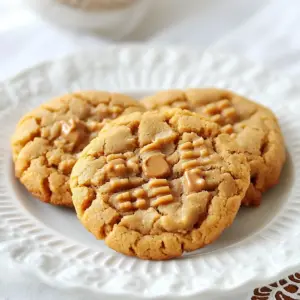 - 1 cup creamy peanut butter - 3/4 cup packed brown sugar - 1/4 cup granulated sugar - 1 large egg - 1 teaspoon pure vanilla extract - 1 teaspoon baking soda - 1/4 teaspoon salt - 1/2 cup gluten-free oat flour - 1/2 cup semi-sweet chocolate chips (optional) Peanut butter is the star of these cookies. It gives them a rich, nutty flavor. This treat is also packed with protein, making it a satisfying snack. Gluten-free oat flour is another key ingredient. It helps make the cookies chewy and soft. It&rsquo;s a great choice because it&rsquo;s gluten-free and adds a nice texture. Brown sugar adds moisture to the cookies. It keeps them chewy and gives a hint of caramel flavor. The granulated sugar adds a touch of sweetness. Baking soda is essential for the rise. It helps create a light texture. The egg binds everything together while adding moisture. You can make these cookies even more fun! Add semi-sweet chocolate chips for extra sweetness. You could also mix in chopped nuts like walnuts or pecans for a crunchy twist. These options let you tailor the cookies to your taste. Feel free to experiment and find your favorite mix! {{ingredient_image_2}} Start by preheating your oven to 350&deg;F (175&deg;C). This step warms your oven to bake the cookies evenly. Next, line a baking sheet with parchment paper. This paper helps the cookies release easily once baked. In a large bowl, combine 1 cup of creamy peanut butter, 3/4 cup of packed brown sugar, and 1/4 cup of granulated sugar. Use a whisk or electric mixer to blend until smooth. This mix should be creamy, with no lumps. Next, crack in 1 large egg and add 1 teaspoon of pure vanilla extract. Mix again until everything is well blended. Now, sprinkle in 1 teaspoon of baking soda and 1/4 teaspoon of salt. Stir until the baking soda and salt are mixed in evenly. After that, gradually add 1/2 cup of gluten-free oat flour. Fold it into the batter with a spatula until a sticky dough forms. If you love chocolate, mix in 1/2 cup of semi-sweet chocolate chips now. Using a cookie scoop or a tablespoon, portion out the dough. Place each scoop on the prepared baking sheet, leaving space between them. This space is key for the cookies to spread while baking. Take a fork and press down on each dough ball. This creates a crisscross pattern, which not only looks nice but helps them bake evenly. Bake the cookies for 10-12 minutes. Look for golden brown edges; the centers may still be soft. After baking, let the cookies cool on the baking sheet for about 5 minutes. Then, transfer them to a wire rack to cool completely. This cooling time helps enhance their chewy texture. Enjoy your delightful treats! To make chewy cookies, use creamy peanut butter. The peanut butter gives rich flavor and moisture. Blend sugars well to trap air, which helps with texture. Always bake just until the edges turn golden brown. The centers should look soft. Let them cool on a wire rack for the best chewiness. Avoid overmixing the dough. This can make cookies tough. Also, don&rsquo;t skip the baking soda. It helps the cookies rise and stay soft. Make sure to measure the ingredients accurately. Too much flour can make them dry. Lastly, let the cookies cool enough before eating. They taste best when set. You will need a mixing bowl and a whisk or mixer. A cookie scoop helps with even portions. Use a fork for the crisscross pattern. A baking sheet lined with parchment paper makes removal easy. A wire rack is great for cooling the cookies evenly. These tools will help you succeed! Pro Tips Perfect Peanut Butter Consistency: Use a creamy peanut butter for a smooth dough. If your peanut butter is too thick, try warming it slightly in the microwave for easier mixing. Chill the Dough: For even chewier cookies, consider chilling the dough for 30 minutes before baking. This helps prevent excessive spreading and enhances the texture. Experiment with Add-ins: Feel free to customize your cookies by adding chopped nuts, dried fruits, or different types of chocolate chips for a unique twist on the classic recipe. Storage Tips: Store your cookies in an airtight container at room temperature for up to a week. For longer freshness, freeze them in a single layer, then transfer to a zip-top bag. {{image_4}} You can easily adapt this recipe for various diets. If you need a nut-free option, try sunbutter instead of peanut butter. It provides a similar texture and taste. For vegan cookies, use a flax egg. To make a flax egg, combine 1 tablespoon of ground flaxseed with 2.5 tablespoons of water. Let it sit for a few minutes until it thickens. You can also replace the sugars with coconut sugar for a lower glycemic index. Adding flavors can make your cookies unique and fun. Try mixing in spices like cinnamon or nutmeg for warmth. You can also swap peanut butter for almond or cashew butter. Each nut butter gives the cookies its own twist. For an extra treat, fold in some shredded coconut or dried fruit. Think raisins or cranberries for a chewy surprise! Incorporate seasonal ingredients to keep things fresh. In fall, mix in pumpkin puree and spices like ginger and allspice. This creates a cozy, festive feel. In spring, consider adding apple chunks or a hint of lemon zest. Both options brighten up your cookies and add a splash of flavor. Experimenting with these seasonal tastes can make these cookies a year-round favorite! To keep your gluten-free chewy peanut butter cookies fresh, store them in an airtight container. This helps to preserve their chewy texture. Place parchment paper between layers of cookies to prevent sticking. Keep the cookies at room temperature for up to five days. If you want to keep them longer, freezing is a great option. To freeze the cookies, let them cool completely. Then, wrap each cookie in plastic wrap. Place the wrapped cookies in a freezer-safe bag or container. Label it with the date and type of cookie. They can last up to three months in the freezer. When you're ready to enjoy them, you can thaw them in the fridge overnight or at room temperature for a few hours. For the best taste, reheat your cookies in the oven. Preheat the oven to 350&deg;F (175&deg;C). Place the cookies on a baking sheet and heat for about 5 minutes. This will bring back their soft, chewy texture. You can also warm them in the microwave for about 10-15 seconds, but watch closely to avoid overheating. Enjoy your warm cookies with a glass of milk! Yes, you can make these cookies without eggs. Use a flaxseed egg instead. To create a flaxseed egg, mix 1 tablespoon of ground flaxseed with 2.5 tablespoons of water. Let it sit for about 5 minutes until it thickens. This mixture works well as a binder, just like an egg. You can reduce the sugar in the recipe. Try using half of the brown sugar and granulated sugar. You can also add a pinch of salt to balance the taste. Additionally, you might use unsweetened chocolate chips instead of semi-sweet ones for less sweetness. Gluten-free cookies last about a week at room temperature. Store them in an airtight container to keep them fresh. For longer storage, place them in the freezer. They can last up to three months in the freezer. Just thaw them at room temperature when ready to eat. In this blog post, we explored how to make delicious gluten-free chewy peanut butter cookies. We covered essential ingredients like gluten-free oat flour and optional add-ins like chocolate chips. I detailed the step-by-step process to mix, form, and bake your cookies perfectly. I also shared tips for the best texture and common mistakes to avoid. Remember, you can customize these cookies to fit your taste and diet. Enjoy experimenting with different flavors and variations. Happy baking!