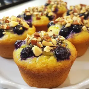 - 2 cups almond flour - 1 teaspoon baking powder - 1/2 teaspoon baking soda - 1/4 teaspoon salt - 3 large eggs - 1/2 cup unsweetened applesauce - 1/4 cup non-dairy milk (almond or coconut) - 1 teaspoon vanilla extract - 1 cup fresh blueberries (or frozen, thawed) - 1 teaspoon ground cinnamon (optional) - 1/4 cup chopped nuts or seeds (e.g., walnuts, pecans, pumpkin seeds) (optional) Each ingredient plays a key role in making these muffins tasty and healthy. Almond flour is a star. It adds a nutty flavor and is gluten-free. It has healthy fats and protein. Baking powder and baking soda help muffins rise. They create a fluffy texture. Salt enhances all flavors. It balances sweetness and brings out the best in blueberries. Eggs bind the ingredients. They add moisture and richness to the muffins. Unsweetened applesauce gives natural sweetness. It also keeps the muffins moist without sugar. Non-dairy milk adds creaminess. Almond or coconut milk works well, giving a light taste. Vanilla extract adds a warm flavor. It makes the muffins smell great as they bake. Blueberries are full of nutrients. They provide color and natural sweetness. Fresh or thawed frozen both work well. Ground cinnamon is optional, but it adds a warm spice. It pairs perfectly with blueberries. Chopped nuts or seeds add crunch and extra nutrition. They boost flavor and texture. For sweetening, I recommend using fruits like applesauce. They provide natural sweetness without sugar. This recipe is both tasty and healthy. It offers fiber, vitamins, and antioxidants, making it a smart choice for snacks. {{ingredient_image_2}} 1. Preheat Your Oven: First, set your oven to 350&deg;F (175&deg;C). This is the perfect temperature for baking. Next, prepare your muffin tin. You can line it with paper liners or lightly grease each cup with cooking spray or oil. This helps the muffins release easily after baking. 2. Mix Dry Ingredients: In a large bowl, combine 2 cups of almond flour, 1 teaspoon of baking powder, 1/2 teaspoon of baking soda, and 1/4 teaspoon of salt. If you like, add 1 teaspoon of ground cinnamon for extra flavor. Whisk these dry ingredients gently until they blend well. Make sure there are no lumps. 3. Combine Wet Ingredients: In a separate bowl, crack open 3 large eggs and whisk them together. To this, add 1/2 cup of unsweetened applesauce, 1/4 cup of non-dairy milk, and 1 teaspoon of vanilla extract. Whisk until the mixture is smooth and all ingredients mix well. 4. Blend Wet and Dry Ingredients: Now, slowly pour the wet mixture into the bowl of dry ingredients. Use a spatula or wooden spoon to stir gently. Mix until just combined. Be careful not to overmix! A few lumps are okay. Overmixing can make your muffins dense. 5. Add Blueberries and Nuts/Seeds: Carefully fold in 1 cup of fresh blueberries. If you want, add 1/4 cup of chopped nuts or seeds for crunch. Gently mix them into the batter. Try not to break the blueberries while folding. 6. Fill Muffin Tin: Use a spoon or a cookie scoop to fill each muffin cup with batter. Fill them about 3/4 full. This gives the muffins room to rise without overflowing. 7. Bake: Place the muffin tin in your preheated oven. Bake for 20-25 minutes. The muffins are ready when they turn golden brown on top. A toothpick inserted in the center should come out clean. 8. Cool and Serve: When baked, take the muffins out of the oven. Let them cool in the tin for about 5 minutes. After that, move them to a wire rack to cool completely. Enjoy your tasty, healthy snack! - Mixing Techniques: To make light muffins, mix gently. Overmixing can make them dense. Stir the wet and dry ingredients until just combined. A few lumps are okay. - Fresh vs. Frozen Blueberries: Fresh blueberries offer a burst of flavor. If using frozen, thaw and drain them first. This keeps the batter from turning purple. - Optional Add-Ins: You can add ground cinnamon for warmth. Chopped nuts or seeds give a nice crunch. Try walnuts, pecans, or pumpkin seeds for extra texture. These tips will help you bake perfect sugar-free blueberry muffins. Enjoy your cooking! Pro Tips Use Fresh Blueberries: For the best flavor and texture, opt for fresh blueberries. If using frozen, ensure they are fully thawed and drained to avoid excess moisture in the batter. Monitor Baking Time: Ovens can vary, so start checking your muffins for doneness at the 20-minute mark. They should be golden brown and a toothpick should come out clean. Don&rsquo;t Overmix: To achieve light and fluffy muffins, mix the batter just until combined. A few lumps are perfectly fine; overmixing can lead to dense muffins. Add Flavor Variations: Experiment with different spices like nutmeg or cardamom, or add citrus zest for an extra layer of flavor in your muffins. {{image_4}} For those who need gluten-free options, almond flour works great. You can also use coconut flour. Just remember, coconut flour absorbs more liquid. So, you may need to adjust the amount of liquid used. If you want a vegan twist, swap the eggs for flax eggs. Mix 1 tablespoon of ground flaxseed with 2.5 tablespoons of water. Let it sit for five minutes to thicken. This will help bind your muffins without the eggs. Feel free to play with flavors! Adding lemon zest gives a bright taste. You can also mix in other berries like raspberries or strawberries. They add unique flavors and colors to your muffins. Here are some fun ideas for variations: - Add nuts or seeds: Walnuts, pecans, or pumpkin seeds enhance texture and nutrition. - Try spices: A pinch of nutmeg or ginger can add warmth. - Use different fruits: Consider diced apples or peaches for a seasonal twist. This way, you can customize your muffins to fit your taste and dietary needs! To keep your sugar-free blueberry muffins fresh, follow these tips: - Cooling: After baking, let the muffins cool in the tin for 5 minutes. Then, move them to a wire rack. This helps prevent sogginess. - Room Temperature: Store muffins at room temperature in an airtight container. They will stay fresh for about 2-3 days. - Refrigeration: If you want to keep them longer, place them in the fridge. They can last up to a week in the refrigerator. Just remember to cover them well. - Freezing: For longer storage, freeze the muffins. Wrap each muffin tightly in plastic wrap and place them in a freezer bag. They can stay good for up to 3 months. - Reheating: To enjoy frozen muffins, thaw them overnight in the fridge. You can then warm them in the microwave for about 20-30 seconds or in the oven at 350&deg;F for 10 minutes. Sugar-free blueberry muffins can last: - At room temperature: 2-3 days. - In the fridge: Up to 1 week. - In the freezer: Up to 3 months. These storage methods will help you enjoy your tasty and healthy snack for longer! Yes, you can use other flours. Coconut flour is a popular choice. If you use coconut flour, reduce the amount by half. Coconut flour absorbs more liquid. You can also try oat flour or whole wheat flour. Keep in mind, the texture may change slightly. Each flour has a unique taste and feel. To add sweetness, try ripe bananas or more applesauce. You can also use sugar-free sweeteners like stevia or erythritol. Start with a small amount. Taste the batter and adjust as needed. Another option is to add a bit of honey or maple syrup, though these are not sugar-free. Sugar-free baking can be healthier. It helps reduce blood sugar spikes. It also lowers calorie intake. Using natural sweeteners can add nutrients. For example, applesauce adds fiber and vitamins. Additionally, sugar-free options can help manage weight and promote overall health. This blog post explored how to make delicious sugar-free blueberry muffins. We covered essential ingredients, step-by-step preparation, and useful baking tips. I shared ways to adapt the recipe for different diets and how to store your muffins for freshness. Baking is fun, and these muffins are healthy and tasty. With a few tweaks, you can enjoy them guilt-free. Try these tips and enjoy your baking journey!