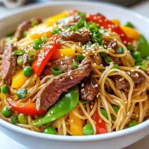 - 8 oz. noodles (soba or egg) - 1 lb. flank steak - 2 cups mixed bell peppers - 1 cup snap peas - 3 cloves garlic - 1 inch fresh ginger - 1/4 cup teriyaki sauce - 1 teaspoon sesame oil - Sesame seeds, salt, and pepper To make Minute Teriyaki Beef Noodles, I use simple, fresh ingredients. The noodles, either soba or egg, create a great base. The flank steak gives it a hearty flavor. I love adding bell peppers and snap peas for color and crunch. Garlic and ginger add depth. - Additional vegetables (carrots, broccoli, etc.) - Different protein options (chicken, tofu) - Homemade teriyaki sauce recipe If you want to mix it up, feel free to add more veggies. Carrots or broccoli work well. You can also swap the flank steak for chicken or tofu. This way, you can cater to different tastes and diets! If you're feeling adventurous, try making your own teriyaki sauce. It's fun and can add a personal touch to your dish. {{ingredient_image_2}} - Bring a large pot of water to a rolling boil. - Add 8 oz. of noodles and cook until al dente, following the package directions. - Drain the noodles and rinse them briefly under cold water to stop cooking. - Season 1 lb. of flank steak slices with salt and pepper. - Heat 1 tablespoon of vegetable oil in a large skillet over medium-high heat. - Cook the beef in batches for 2-3 minutes until browned. Set aside the cooked beef. - In the same skillet, heat the remaining tablespoon of vegetable oil. - Add 2 cups of mixed bell peppers and 1 cup of snap peas. - Stir-fry for 3-4 minutes, then add 3 cloves of minced garlic and 1 inch of grated ginger. - Return the cooked beef to the skillet with the vegetables. - Pour in 1/4 cup of teriyaki sauce and drizzle with 1 teaspoon of sesame oil. - Toss everything together for 2 minutes to meld the flavors. - Carefully add the cooked noodles to the skillet. - Toss all the ingredients well, ensuring the noodles are coated with sauce. - Heat through for 1-2 minutes until everything is hot. - Remove the skillet from heat. - Transfer the teriyaki beef noodles to serving bowls. - Garnish with sliced green onions and sesame seeds for extra flavor. - How to minimize prep time: Prepare all your ingredients first. Slice the beef and vegetables before you start cooking. This way, you save time when you cook. - Best practices for cooking noodles: Use a large pot and salted water. The salt adds flavor to the noodles. Cook them until they are al dente. Drain and rinse them under cold water to stop cooking. - Suggested seasonings and toppings: Add a bit of extra teriyaki sauce for a richer taste. You can also sprinkle some chili flakes for a little heat. - Recommended garnishes for presentation: Green onions and sesame seeds make a great combo. Use them to add color and crunch to your dish. - Best skillet or wok for stir-frying: A large non-stick skillet works well. A wok is also great if you have one. The shape helps heat food evenly. - Useful tools for ingredient preparation: A sharp knife is a must for slicing. Use a cutting board that is sturdy. Tongs help you toss ingredients in the skillet without mess. Pro Tips Slice Against the Grain: For the most tender beef, always slice flank steak against the grain. This helps break down the muscle fibers, making each bite easier to chew. Prep Ingredients Ahead: To save time during cooking, have all your ingredients sliced and measured before you start. This way, you can focus on cooking without interruptions. Customize Your Vegetables: Feel free to mix in your favorite vegetables! Broccoli, carrots, or bok choy can be delicious additions that enhance both flavor and nutrition. Extra Sauce for Serving: For added flavor, consider serving extra teriyaki sauce on the side. This allows everyone to customize their dish to their liking. {{image_4}} You can easily make this dish vegetarian. Replace the beef with tofu. Tofu adds a nice texture and absorbs the flavors well. For the best results, use firm tofu. Recommended vegetable combinations: - Broccoli - Carrots - Mushrooms - Baby corn These vegetables add color and crunch. Use a mix to keep it exciting. If you like heat, add chili paste or red pepper flakes to the sauce. This will give your noodles a kick. You can start with a small amount and add more to taste. Suggested spicy vegetable additions: - Jalape&ntilde;os - Spicy bell peppers - Hot chili peppers These will boost the heat and flavor of your dish. Try different sauces for a unique flavor. Hoisin or sweet soy sauce works great. Mixing these in with teriyaki sauce gives more depth. Adding unique toppings: - Pickled vegetables - Seaweed These toppings add a fresh twist. They make your dish look and taste special. To keep your Minute Teriyaki Beef Noodles fresh, store them in the fridge. Use airtight containers to prevent air from getting in. This keeps the noodles and beef tasty. Make sure to cool them down first before you put them away. They will stay good for up to three days. When you want to eat your leftovers, reheating is key. You can use a microwave or a skillet. If you choose the microwave, heat in short bursts. Stir in between to make sure everything warms up evenly. If you use a skillet, add a splash of water to help keep the noodles soft. This helps maintain the texture of the noodles. You can also freeze your teriyaki beef noodles for later. To do this, let them cool completely. Then, place them in freezer-safe bags or containers. Make sure to remove as much air as you can. They can last up to three months in the freezer. When you're ready to eat, thaw them in the fridge overnight. Reheat as mentioned above for the best taste. To make teriyaki sauce, gather these simple ingredients: - 1/4 cup soy sauce - 1/4 cup water - 2 tablespoons honey or brown sugar - 1 tablespoon rice vinegar - 1 teaspoon sesame oil - 1 teaspoon cornstarch (optional for thickening) - 1 clove minced garlic - 1 teaspoon grated ginger Combine the soy sauce, water, honey, rice vinegar, and sesame oil in a pot. Heat over medium heat and stir until mixed. If you want a thicker sauce, add cornstarch mixed with a little water. Bring it to a boil, then reduce heat and let it simmer for a few minutes. This sauce adds a sweet and salty flavor to your noodles. Yes! You can swap out the noodles for others. Here are some good options: - Rice noodles (cook for about 5-7 minutes) - Udon noodles (cook for about 8-10 minutes) - Zucchini noodles (cook for about 2-3 minutes) Each noodle type gives a different feel to the dish. Adjust the cooking time based on the type you choose. To make this dish gluten-free, use gluten-free noodles like rice noodles or zucchini noodles. For the sauce, choose gluten-free soy sauce or tamari. When cooking, ensure your pans and utensils are free from gluten residue. This way, you can enjoy a tasty teriyaki beef noodle dish without gluten worries. This recipe for teriyaki beef noodles provides a balance of flavors and textures. You learned about key ingredients, from flank steak to bell peppers, and detailed steps to bring it all together. Remember, you can customize it with different proteins or vegetables. Whether you prefer a spicy kick or a vegetarian twist, there&rsquo;s a version for everyone. Store leftovers properly to enjoy this dish later. I hope you try this recipe and enjoy it as much as I do. Happy cooking!