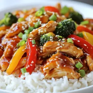 To make the best Crockpot Teriyaki Chicken, you need fresh and simple ingredients. Here&rsquo;s what you will need: - 4 boneless, skinless chicken thighs - 1 cup low-sodium soy sauce - 1/2 cup honey - 1/4 cup rice vinegar - 2 cloves garlic, minced - 1 teaspoon fresh ginger, grated - 1 tablespoon sesame oil - 1 cup mixed bell peppers (sliced red and yellow) - 1 cup broccoli florets - 2 tablespoons cornstarch - 2 tablespoons water - Sesame seeds, for garnish - Sliced green onions, for garnish Using boneless, skinless chicken thighs makes the dish tender and juicy. The teriyaki sauce has a mix of soy sauce, honey, rice vinegar, garlic, ginger, and sesame oil. This combination gives a sweet and savory flavor. Adding bell peppers and broccoli not only makes the dish colorful but also adds nutrients. Lastly, sesame seeds and green onions give a nice crunch and fresh taste when you serve the dish. Gather these ingredients, and you are ready to create a delightful meal! {{ingredient_image_2}} First, gather your sauce ingredients. You need: - 1 cup low-sodium soy sauce - 1/2 cup honey - 1/4 cup rice vinegar - 2 cloves garlic, minced - 1 teaspoon fresh ginger, grated - 1 tablespoon sesame oil In a medium bowl, whisk these together. Mix until the sauce is smooth. This will give your chicken a rich, sweet flavor. Next, place the chicken thighs in the crockpot. Spread them out evenly. Pour the teriyaki sauce over the chicken. Ensure every piece is well-coated. This step is key for flavor. Now, layer the vegetables on top. You will use: - 1 cup mixed bell peppers (sliced red and yellow) - 1 cup broccoli florets Distribute the bell peppers and broccoli evenly. This adds color and crunch to your dish. Cover the crockpot with its lid. Set it to cook on low for 6-7 hours or on high for 3-4 hours. The chicken should reach an internal temperature of 165&deg;F. This ensures it is tender and fully cooked. Once cooking is done, take out the chicken. Place it on a cutting board. Use two forks to shred the chicken into bite-sized pieces. This makes it easy to mix with the sauce. To thicken the sauce, make a cornstarch slurry. In a small bowl, mix: - 2 tablespoons cornstarch - 2 tablespoons water Pour this slurry into the remaining sauce in the crockpot. Stir it well to combine. Cook on high for a few minutes to thicken. After thickening, return the shredded chicken to the crockpot. Mix it gently with the sauce, allowing it to soak up the flavors. To make your teriyaki sauce just right, you can tweak it. If you like it sweeter, add more honey. If you want it saltier, try more soy sauce. Always taste as you go. This way, you can find your perfect balance. Cooking chicken in a crockpot is easy, but timing is key. For juicy chicken, cook on low for 6-7 hours. If you're in a hurry, you can use high for 3-4 hours. Always check the chicken&rsquo;s internal temperature. It should reach 165&deg;F. This ensures it&rsquo;s safe to eat. When it&rsquo;s time to serve your teriyaki chicken, pair it with rice or cauliflower rice. Both options soak up the sauce well. For a colorful plate, add sliced bell peppers and broccoli. Finish with sesame seeds and sliced green onions. These garnishes add flavor and a nice crunch. Pro Tips Use Fresh Ingredients: Fresh garlic and ginger can significantly enhance the flavor of your teriyaki sauce. Avoid using pre-minced versions for the best taste. Customize Your Veggies: Feel free to add other vegetables like snap peas, carrots, or mushrooms to the crockpot for more texture and nutrition. Adjust Sweetness: Depending on your taste preference, you can adjust the amount of honey in the recipe to make the sauce sweeter or less sweet. Thickening Tips: If you prefer a thicker sauce, let the cornstarch slurry cook a little longer in the crockpot while stirring frequently until it reaches your desired consistency. {{image_4}} You can swap out chicken for different proteins. Chicken breasts work well if you prefer a leaner cut. Tofu is a great option for a vegetarian meal. Just press it first to remove extra water. Pork also adds a nice twist. Use pork tenderloin for a juicy, flavorful dish. Adjust cooking time based on your choice of protein. Adding more veggies boosts color and nutrition. Carrots or snap peas are great additions. You can also use mushrooms for an earthy taste. Zucchini slices blend well with the sauce. Feel free to get creative! Mixing different vegetables keeps the dish fresh and exciting. Just ensure they are cut evenly for even cooking. If you're on a gluten-free diet, use tamari instead of soy sauce. It has a similar taste without gluten. To cut back on sodium, choose low-sodium soy sauce, as in the recipe. You can also replace honey with maple syrup for a vegan option. Adjust these ingredients to suit your diet while keeping it tasty. After you enjoy your Crockpot Teriyaki Chicken, let it cool to room temp. Store leftovers in an airtight container. Place the chicken in the fridge if you plan to eat it within three to four days. Always refrigerate leftovers within two hours of cooking to keep them fresh and safe. You can freeze Crockpot Teriyaki Chicken for longer storage. First, ensure it cools completely. Use freezer-safe bags or containers to avoid freezer burn. Remove as much air as possible before sealing. It can last up to three months in the freezer. To reheat, transfer the chicken to the fridge overnight before warming. To reheat, use your stove or microwave. If using the stove, add a splash of water to a pan and heat over low. Stir often until hot. In the microwave, place the chicken in a bowl and cover it. Heat in short bursts, stirring in between, until warm. This keeps the chicken moist and tasty. You can serve Crockpot Teriyaki Chicken over fluffy rice or cauliflower rice. This helps soak up the sauce. Add steamed veggies on the side, like carrots or snap peas. For a nice touch, sprinkle sesame seeds and sliced green onions on top. This adds flavor and color to your plate. Yes, you can cook this on high! If you choose high, it takes about 3 to 4 hours. Cooking on low takes longer, around 6 to 7 hours. Both methods work well, but low heat makes the chicken super tender. To check if the chicken is done, use a meat thermometer. The safe internal temperature should reach 165&deg;F (75&deg;C). The chicken should also be tender and easy to shred. If it is still tough, let it cook a bit longer. If you want to swap honey, try maple syrup or agave nectar. Brown sugar is a good option too, but mix it with a bit of water. This keeps the sauce smooth. Adjust the amount to fit your taste. Crockpot Teriyaki Chicken is easy and fun to make. You learned to prepare a tasty sauce, cook the chicken, and add fresh veggies. With tips for storing and serving, your meal can shine. Try different proteins and veggies for new flavors. Don't forget to use the right cooking times. Now, you have the tools to impress anyone at your table. Enjoy your delicious meal!